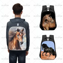 ユニコーンの馬のバックパック,小さなポニーホースブックバッグ,ティーンエイジャーのためのランドセル