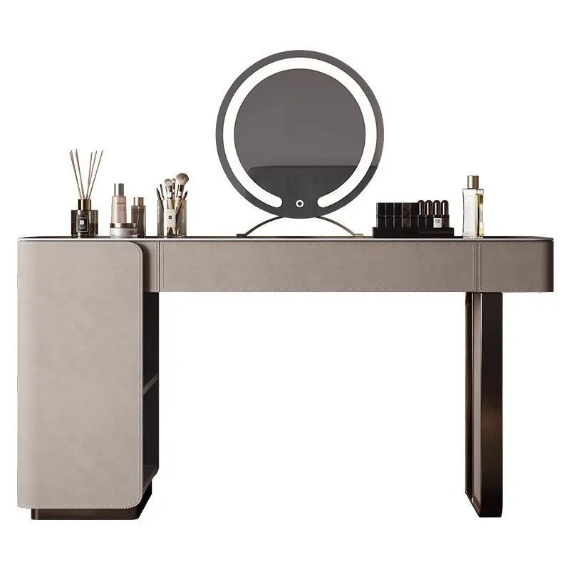 

Light luxury high-end Italian integrated storage cabinet bedroom rock slab makeup table