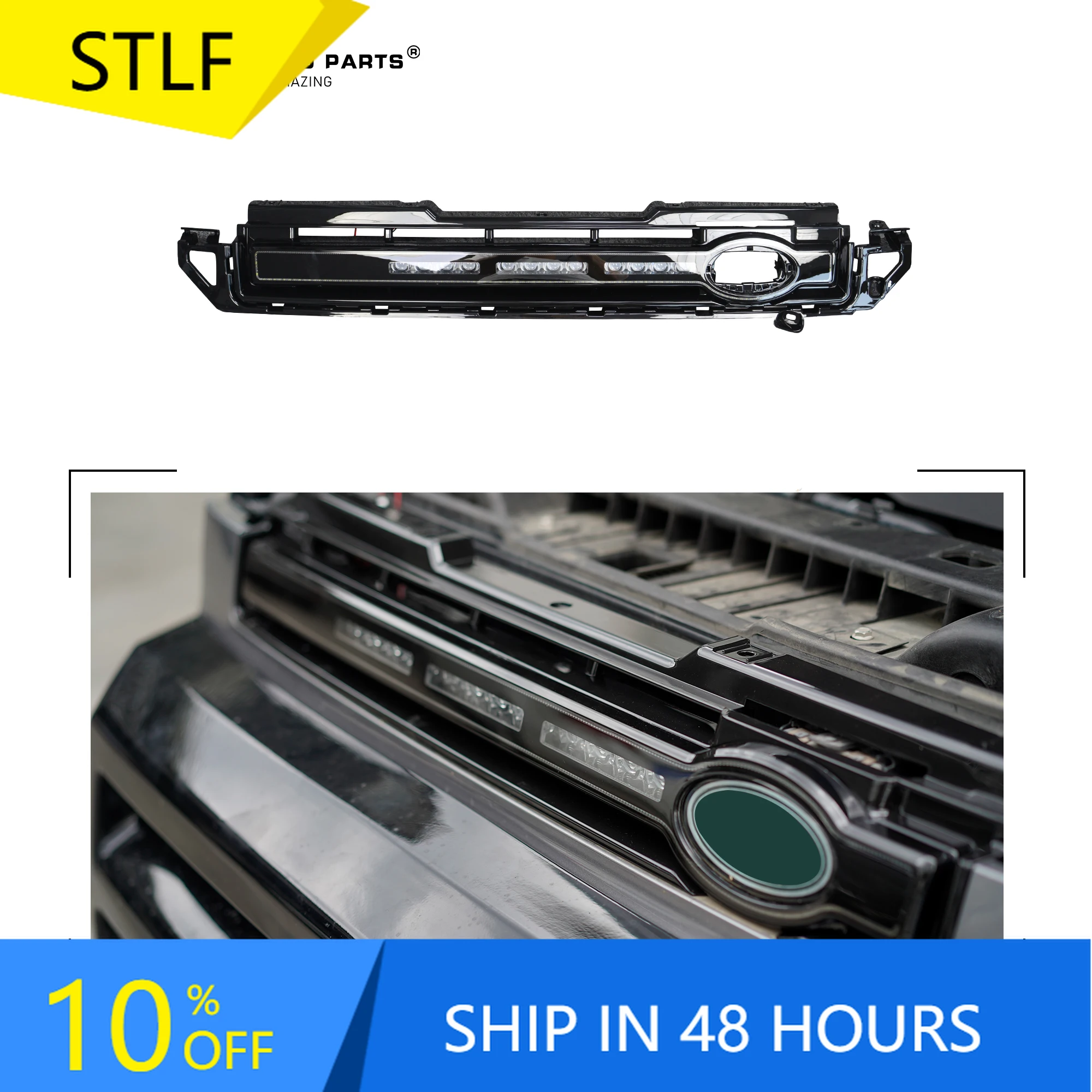 

Аксессуары для украшения автомобиля, передние автомобильные грили из АБС-пластика со светодиодной подсветкой для Land Rover Defender 90/110/130