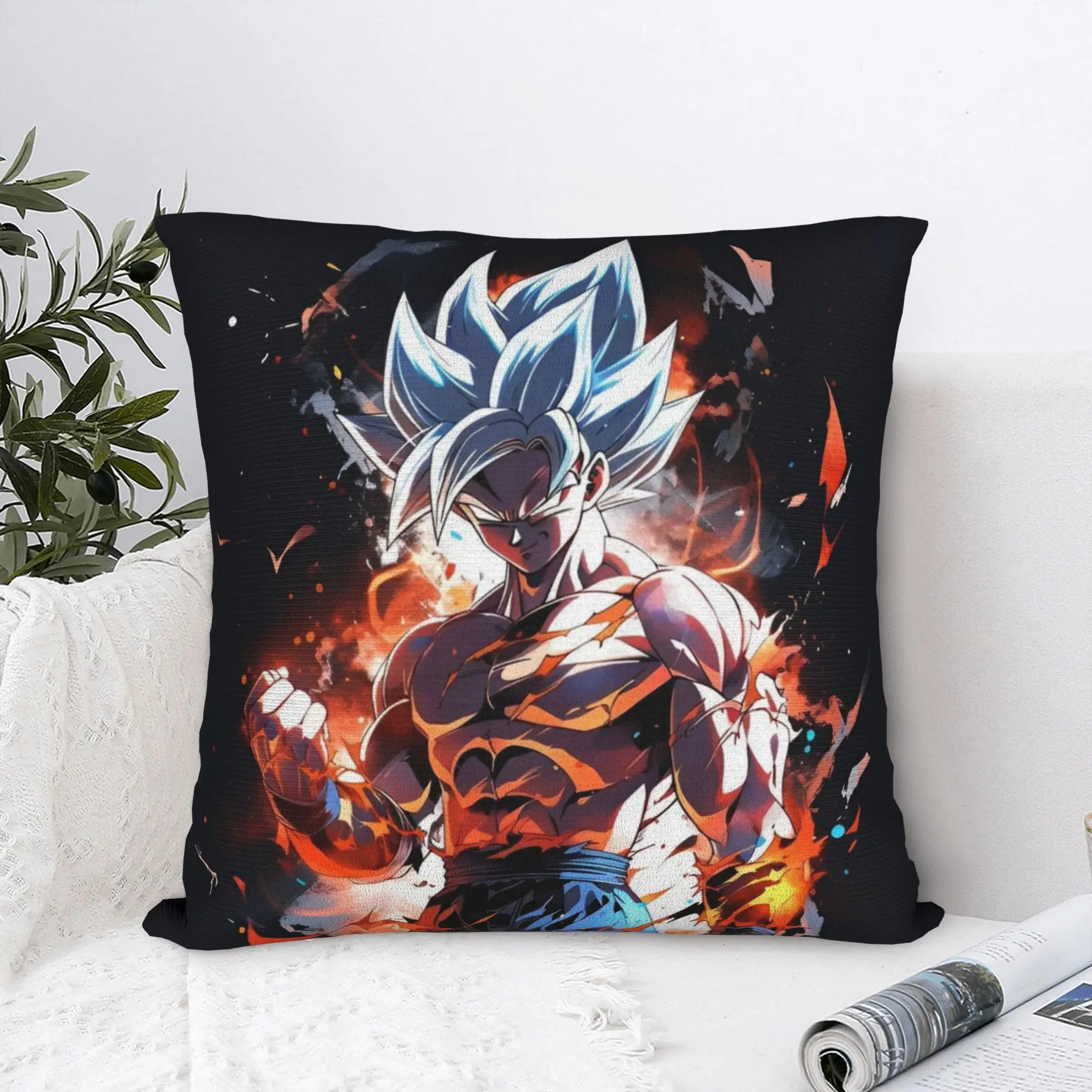 

DBZ Japanese Anime Square Pillowcases Polyester Car Cushion Cover Cute Home Decoration Pillowcase 45*45