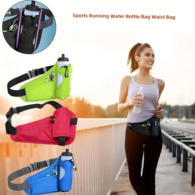Marsupi da corsa Porta bottiglia d'acqua Borsa da cintura per idratazione Uomo Donna Sport Fanny Pack Palestra Corsa per cellulare Borsa da ciclismo da jogging