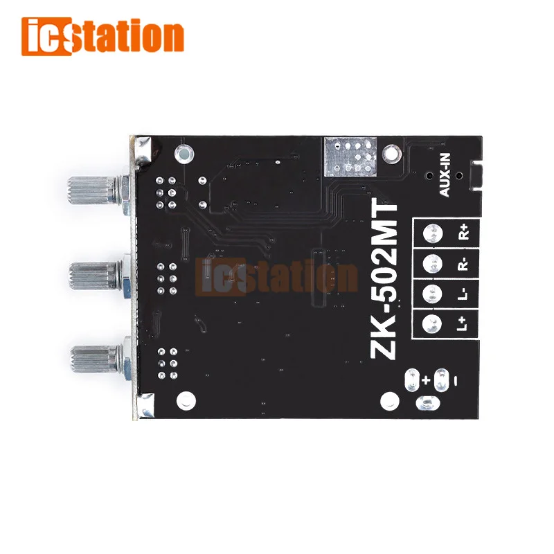 Плата усилителя сабвуфера Bluetooth 5,0, 2,0 каналов, плата высокомощного усилителя звука, стереоусилителя 2X50 Вт, басовый усилитель, ZK-502MT