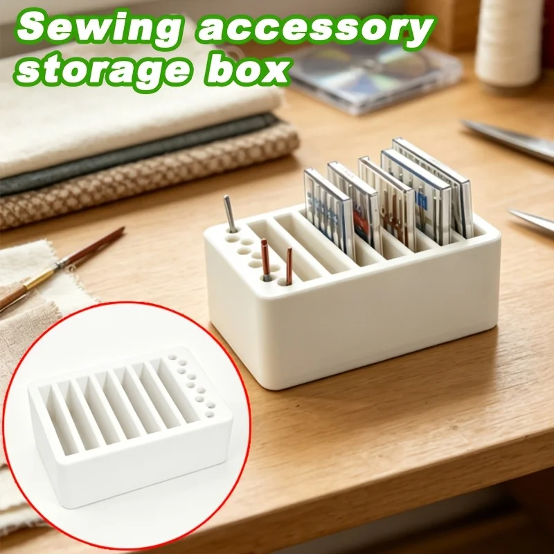 1pc Multi-functional Home Sewing Accessories Storage Box, Needle Box Organizer, Single Needle Slot Design Needle Box