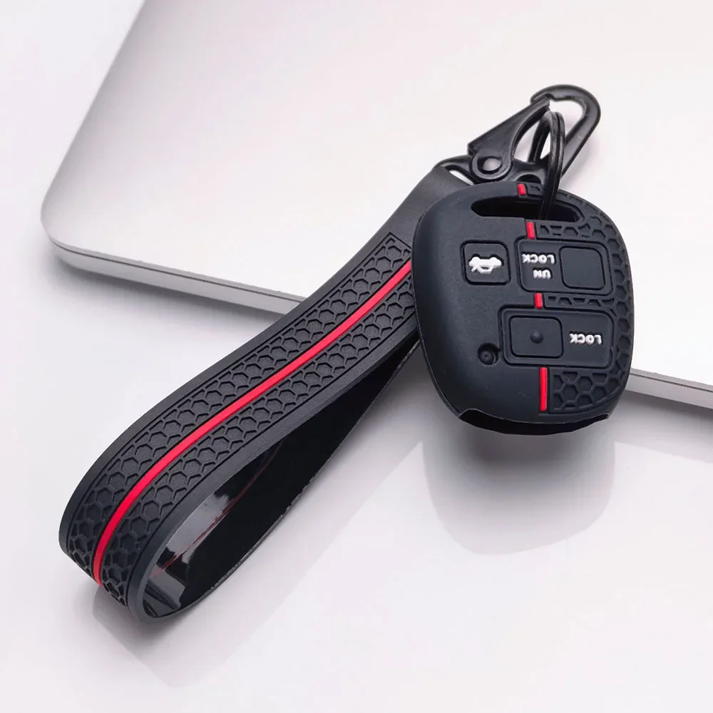 Silicone Car Key Cover Case For Toyota Avensis Camry Corolla For Lexus 3 Buttons Remote Key Jacket Fob Case Car styling