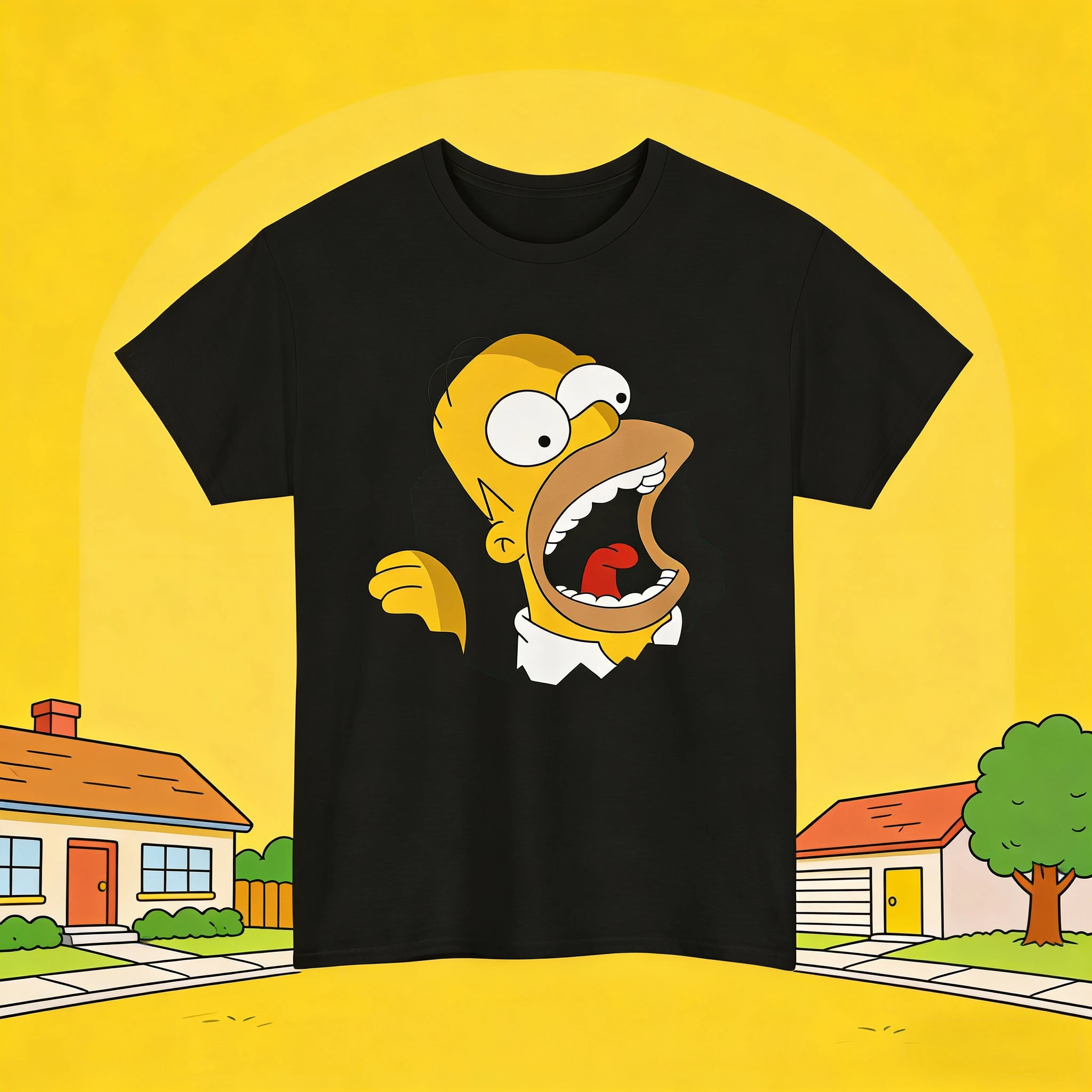 

2025-26 Summer Disney Simpsons Comical Theme Printed Pure Cotton T-shirt, Fashionable Loose Casual Short-sleeved, Unisplish