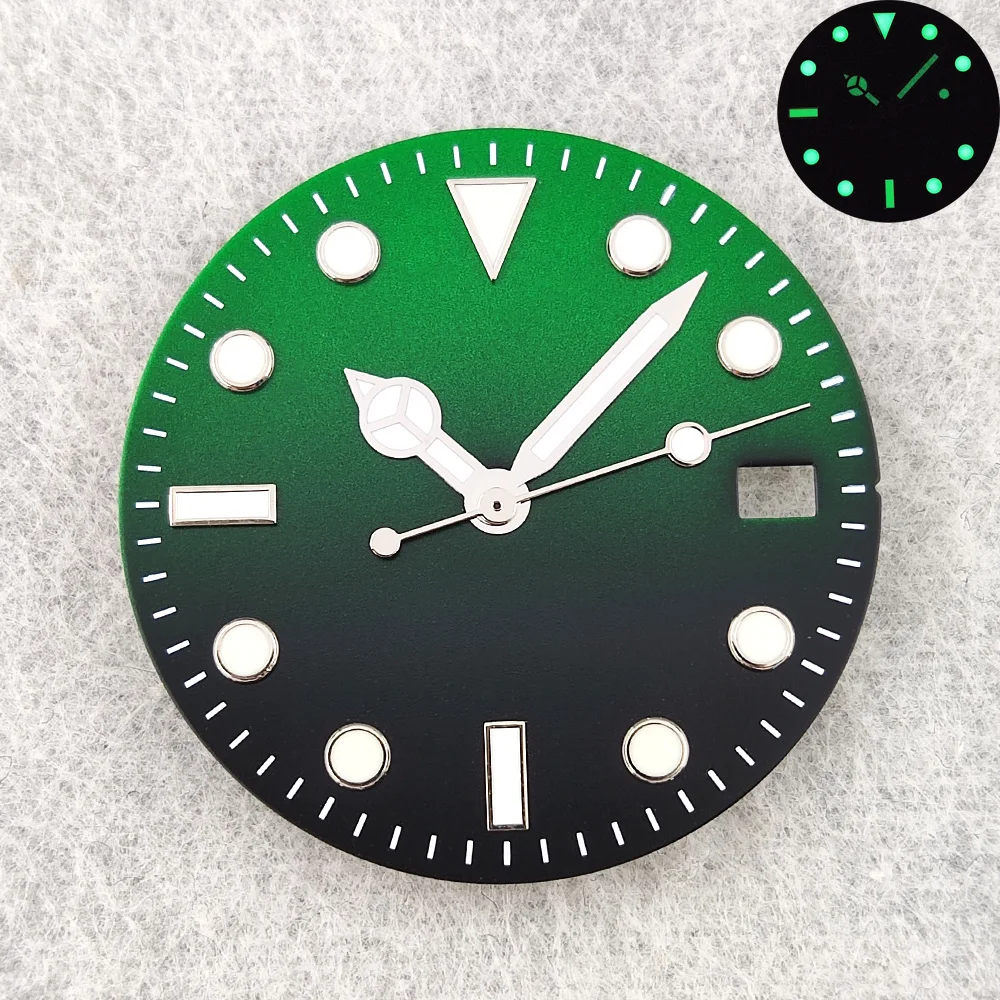 28.5mm Dial NH35 Dial NH36 Watch Dial Custom Logo Color Gradient Dial Blue Luminous Dial With Hands Fits NH35/NH36 Movements