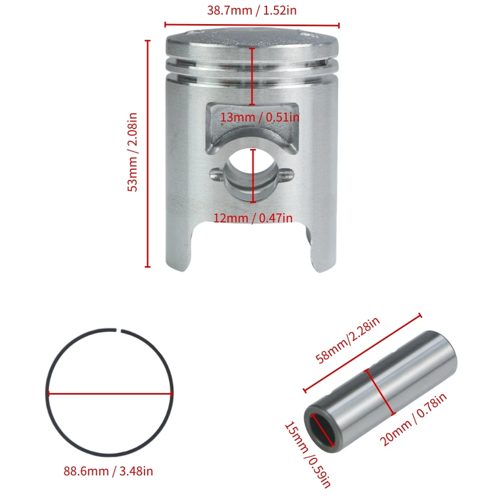 39mm Piston Kit For Honda DIO50 50cc Scooter Engine Replacement Parts