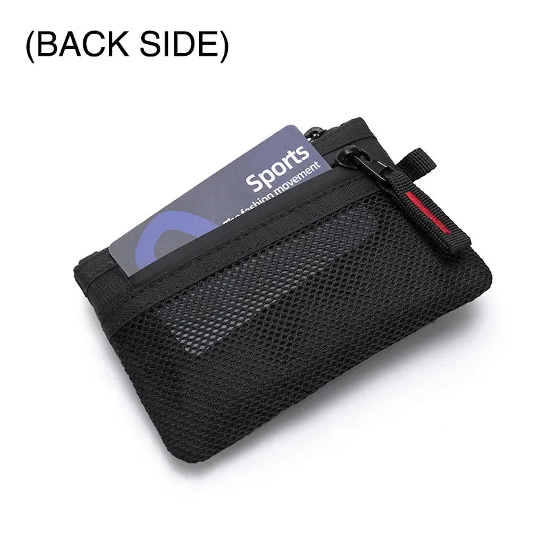 Rfid Credit Card Holder Men Wallets Luxury Nylon Slim Wallet Zipper Key Card Case Male Tactical Purse Coin Purse With Carabiner