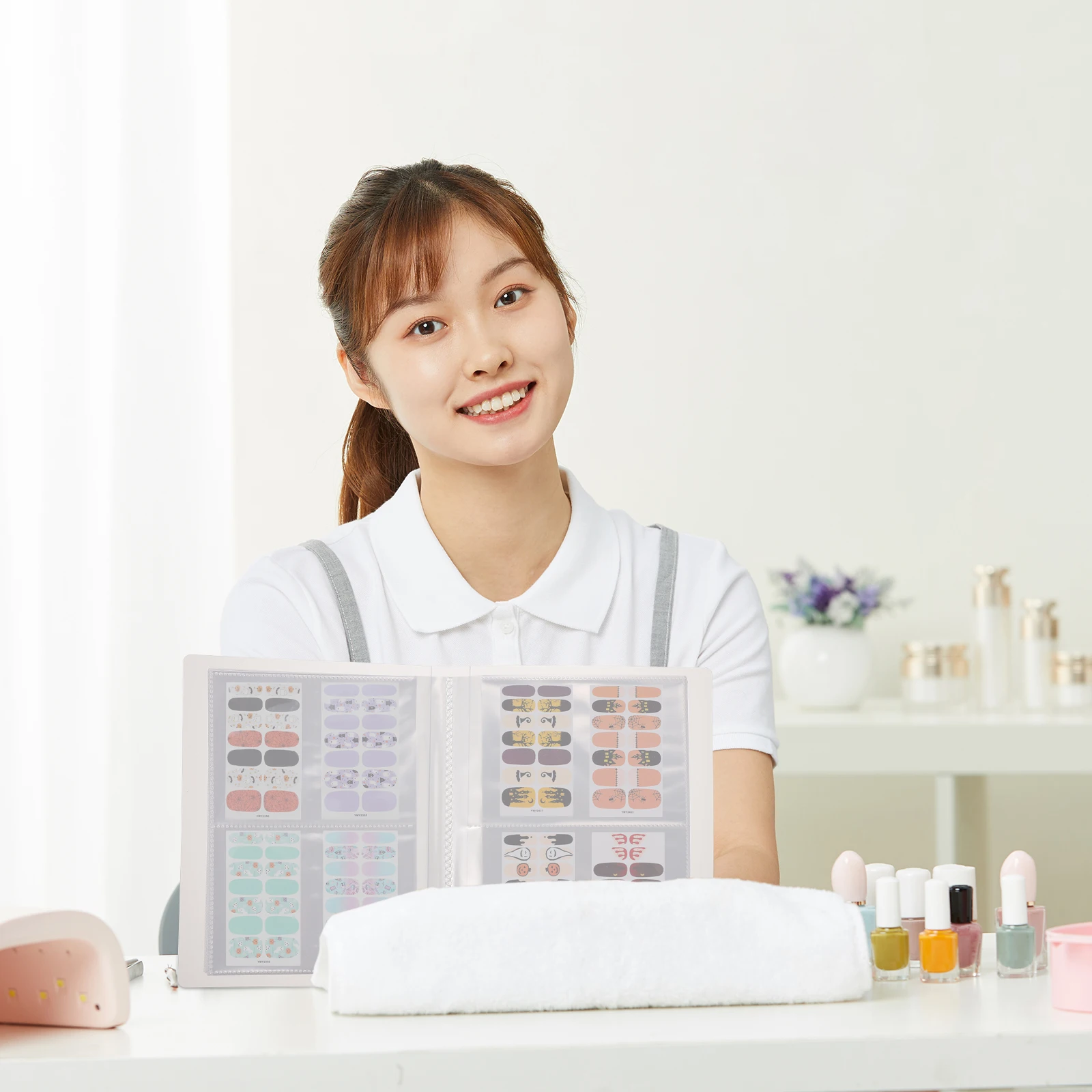 Álbum de colección de pegatinas para uñas, cubierta acrílica de gran capacidad, libro de almacenamiento de pegatinas para manicura, organizador de soporte de exhibición de calcomanías para uñas