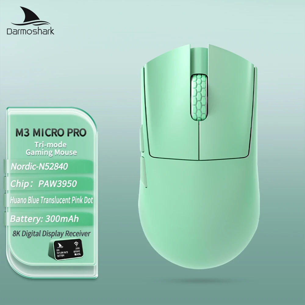 Darmoshark Gaming Mouse M3 Micro Pro Wireless 8K Tri-Mode PAW3950