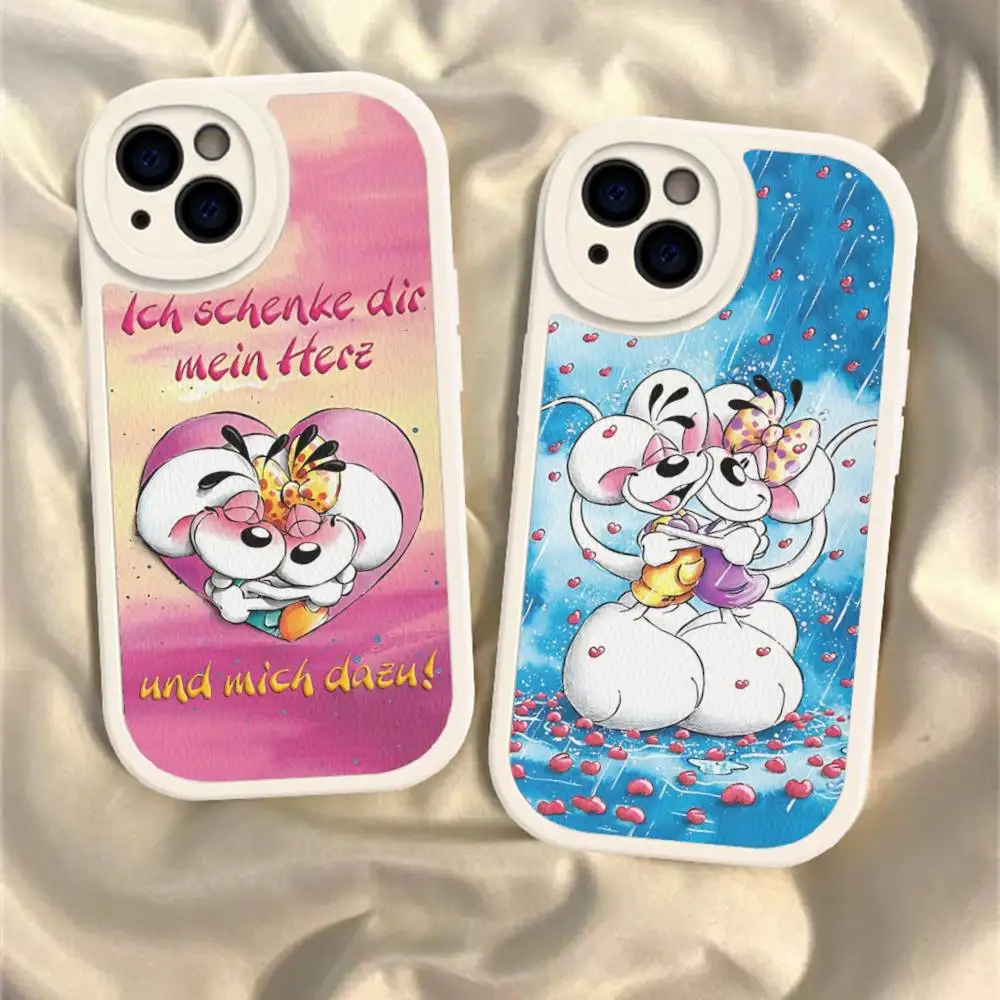 

Kawaii Cartoon D-Diddls Leather Phone Case For IPhone 15 14 13 Pro Max 12 11 16 Plus Phone Cover