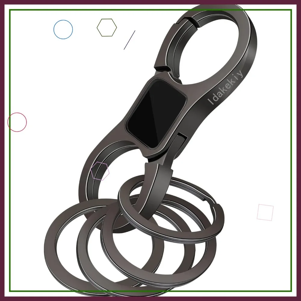 

Quick Release Keychain with 4 Heavy Duty Key Rings - Spring Clip Car Key Organizer for Men Women