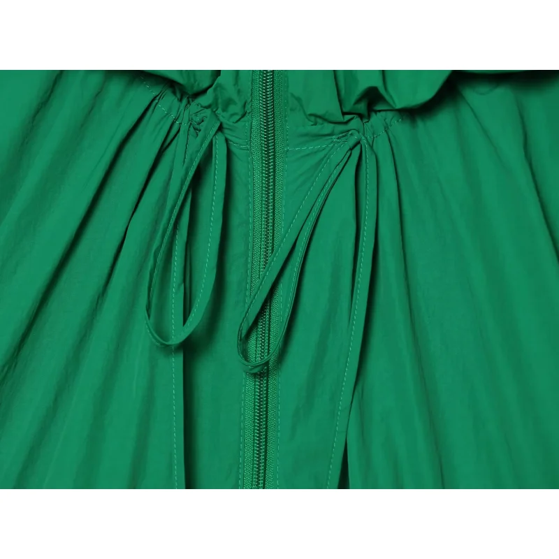 2026 Damen Langarm-Oberbekleidung mit Hohem Kragen und Verstellbarem Kordelzug Frühling Herbst Neuer Stil Damen-Kapuzenjacke Locker Geschnitten – Detail 8