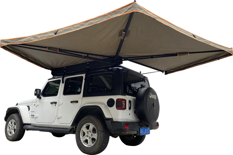 Outdoor Camping Car Awning 4x4 Car Roof Side Shelter Awning Free Standing Foxwing 270 Degree Awning Custom