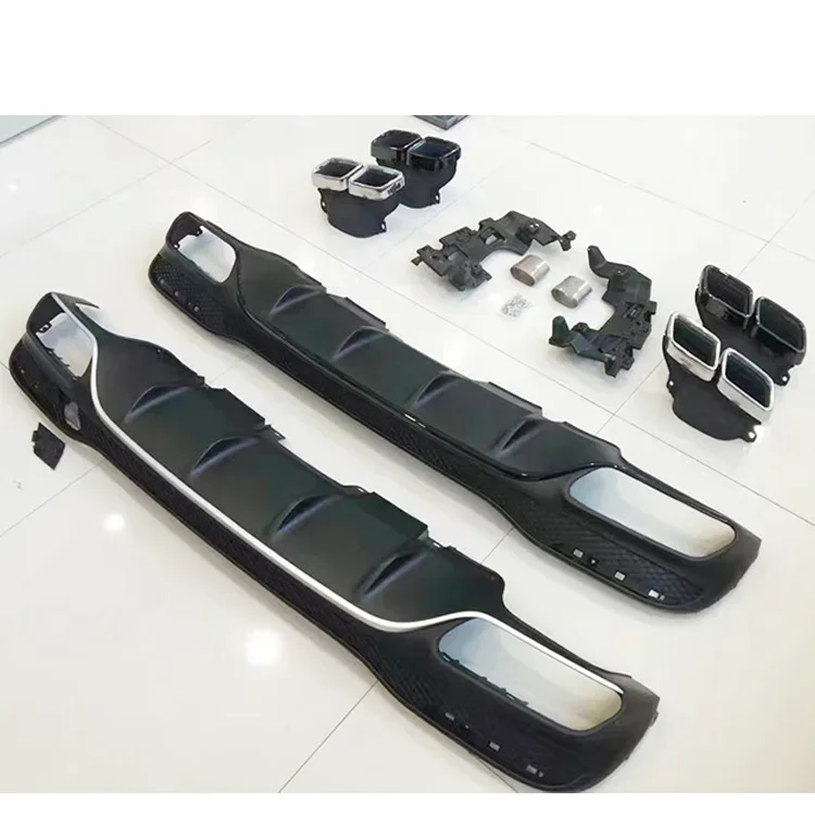 High Quality W166 Upgrade GLE63  Style SUV with PP Tail Tip Kit Rear Lip for  2015-2018