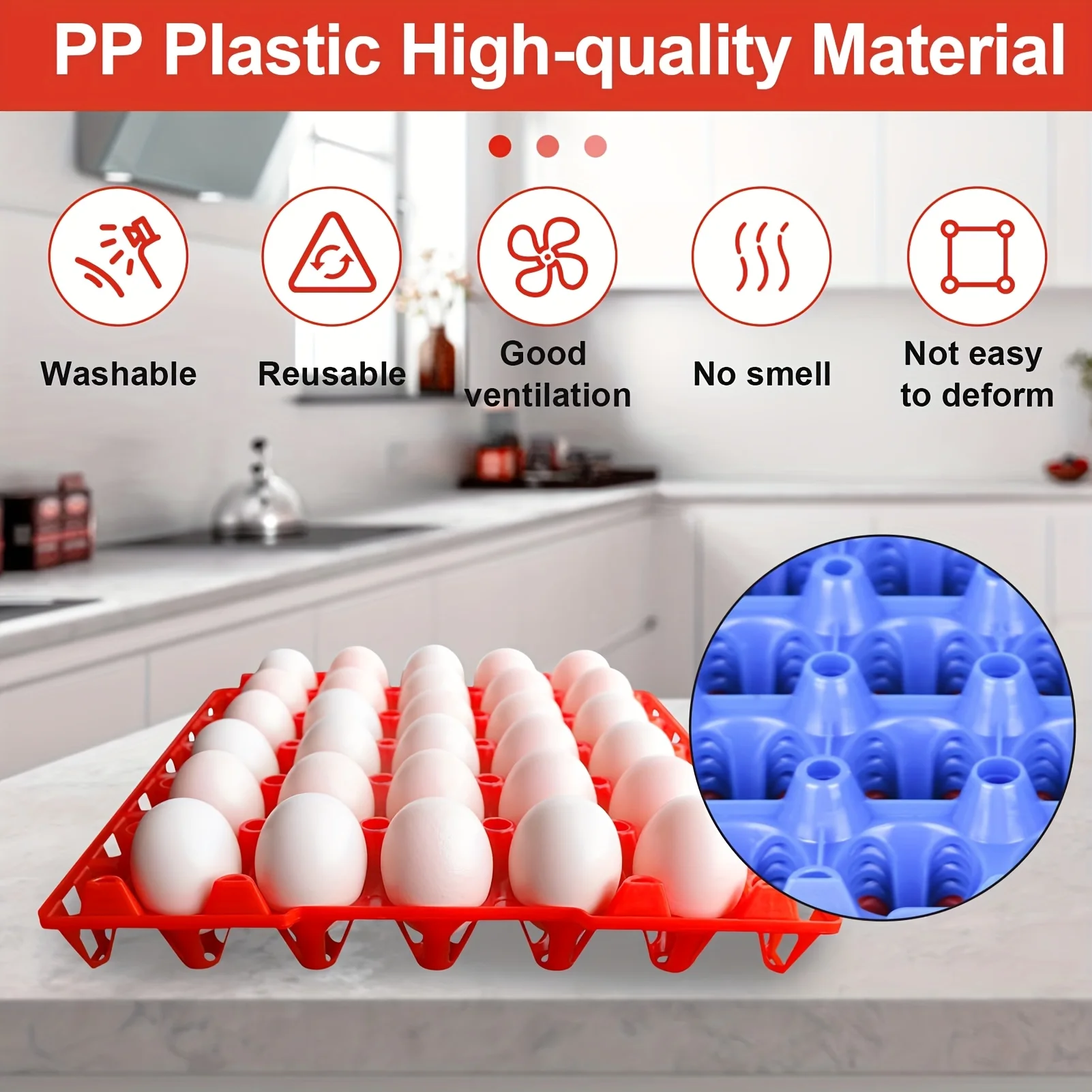 Bulk Egg Cartons, Plastic Egg Trays, Plastic Egg Boxes for Home Chicken Farmers, Stackable Egg Boxes, Can Hold 30 Eggs, Perfect for Storing, Sorting, and Transporting Eggs