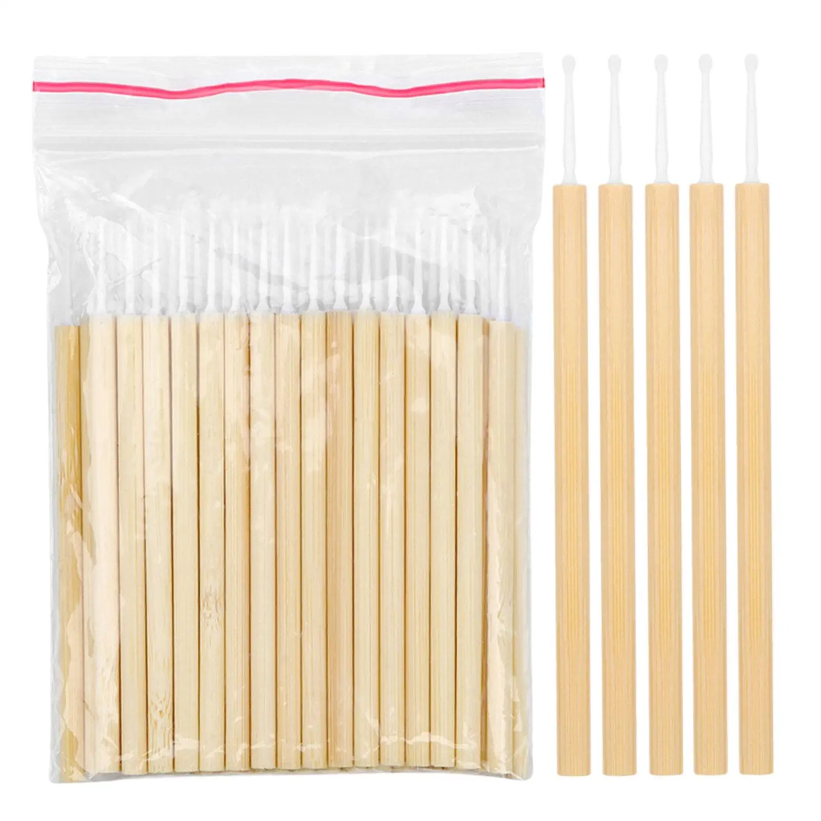 50 Bamboo Sticks Makeup Cosmetic Applicator Sticks Disposable