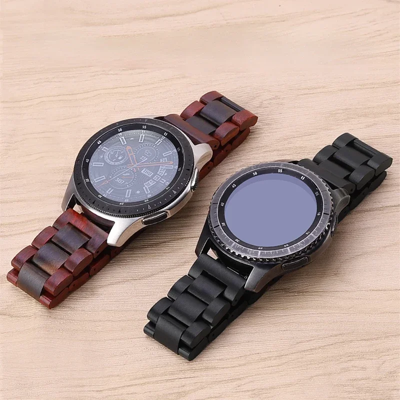 Wooden Bracelet For Samsung Galaxy Watch 4/5pro 40/46 Classic 44/42mm GearS3 For Huawei GT 2e 3 Pro 43mm Amazfit BIP Wrist Strap