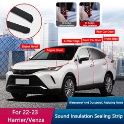 QHCP Car Sealing Strip Engine Hood Door Trunk A B Pillars Rubber Seal Strips Soundproof Trim Fits For Toyota Harrier Venza 22-23