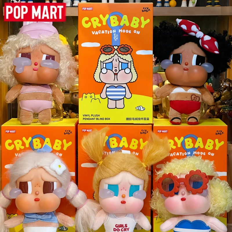 

POP MART Оригинальные виниловые фигурки CRYBABY Vacation Mode On Series в слепых коробках, милые статуэтки, украшения для дома и рабочего стола, коллекционный подарок