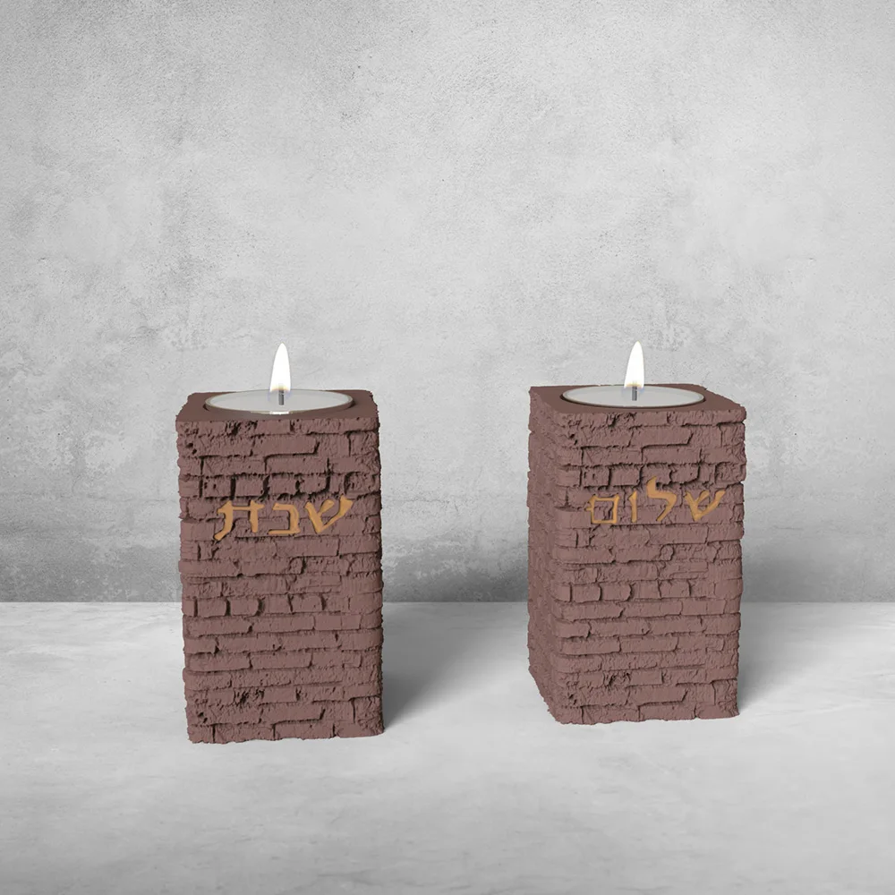 Silicone Mold For Shabbat Candle Holders Set,Handmade Concrete Jewish Tealight Holders | Shabbat Candlesticks Gift Molds