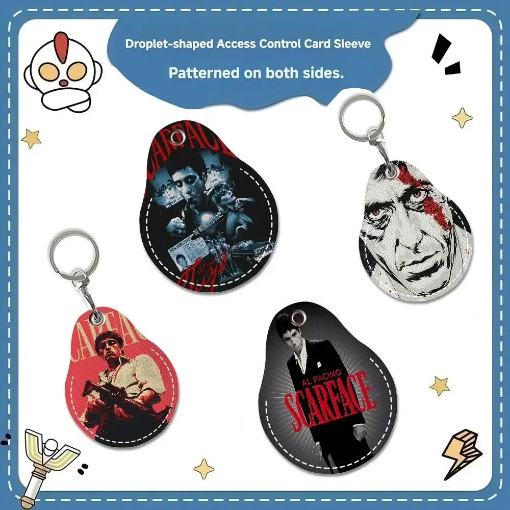 S-Scarface Brutal-Glamorous Mini Water Drop Shape Community Access Card Holder Elevator Card Sensor Drop Card Protector Keychain