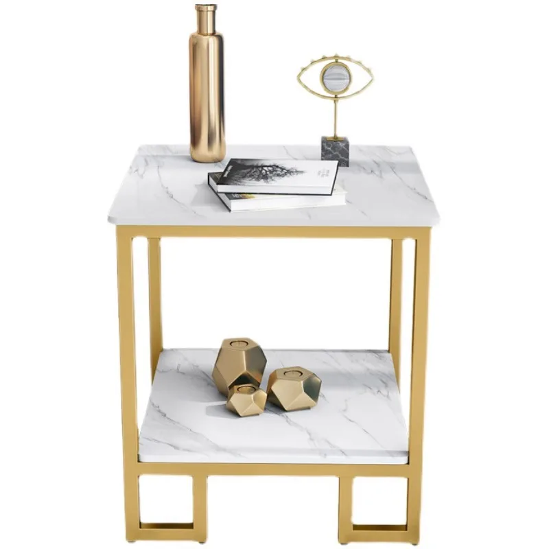 

Side few living room household small apartment sofa cabinet side cabinet bedside table rock slab coffee table light luxury style