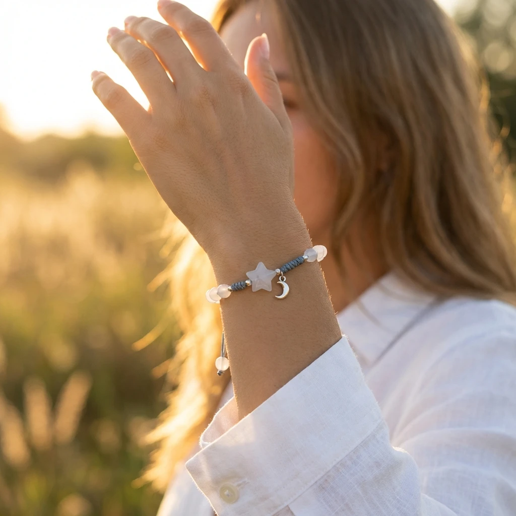 Lucky Cute Star Moon Bestie Bracelet for Women Y2K Aesthetic Woven Rope Friendship Bangle Fashion Accessories Jewelry Gift - view 3
