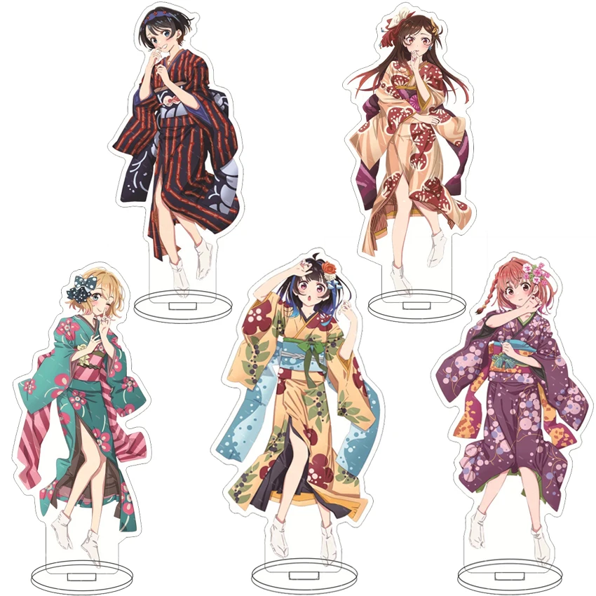 16CM Anime Acryl-Ständer Rent-A-Girlfriend Mizuhara Chizuru Sarashina Ruka Sakurasawa Sumi Cosplay-Figur Ornamente Geschenke