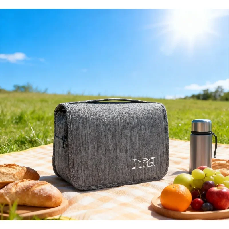 Bolsa de lavagem de viagem executiva, organizador de higiene pessoal suspenso resistente à água com compartimentos separados | Tecido Oxford