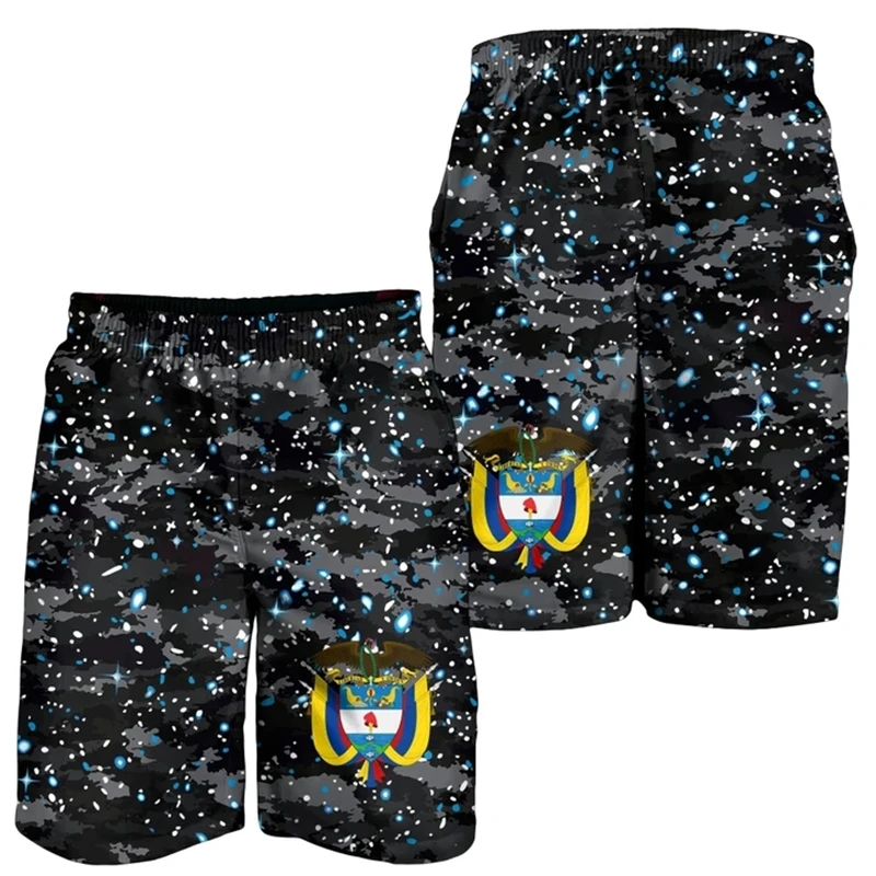 Colombia Flag Map 3D Print Short Pants For Men Clothes Casual Hawaii Beach Shorts Colombian National Emblem Trunks Male Trousers