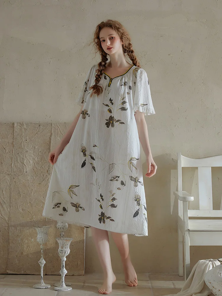 summer-new-print-ort-sve-sp-dr-women's-loose-sweet-cute-home-clothes-can-be-worn-outside-mid-length-spwear