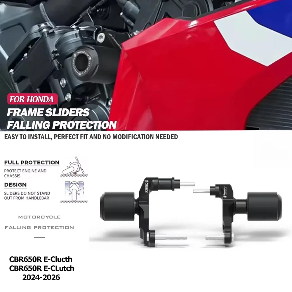 Fit For Hon da CBR650R CB650R E‑Clutch 2024‑2026 Motorcycle Frame Slider Engine Crash Pad Anti‑fall Protector Accessories