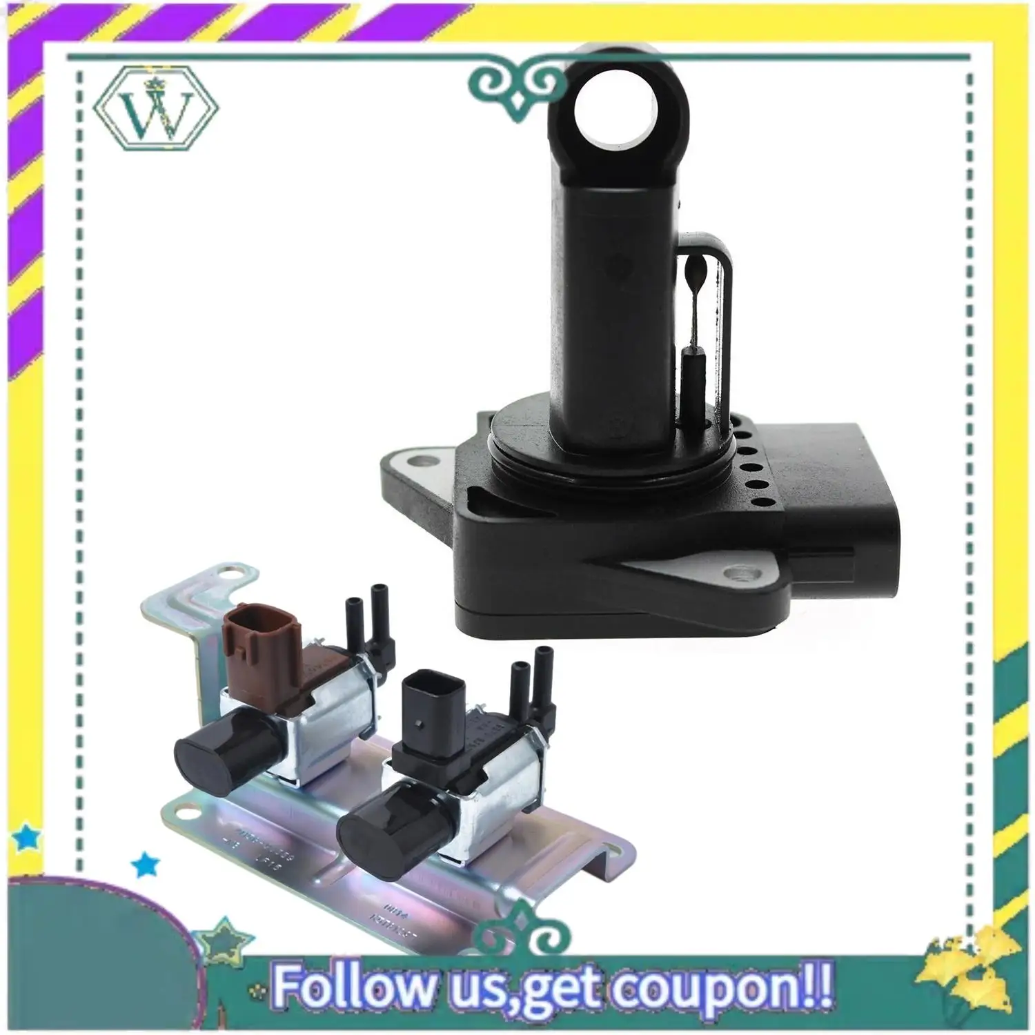 A82U-Mass Air Flow Meter Maf Sensor Fit For Mazda 3 5 6 Protege & For Mazda Intake Manifold Vacuum Runner Solenoid Valve