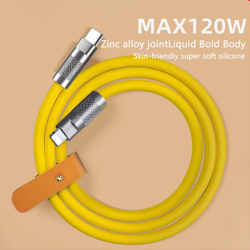 120 W USB Typ C Kabel Für Xiaomi Samsung Huawei Super Schnelle Lade Datenkabel Zink Aolly Flüssigkeit Silikon USB C Kabel
