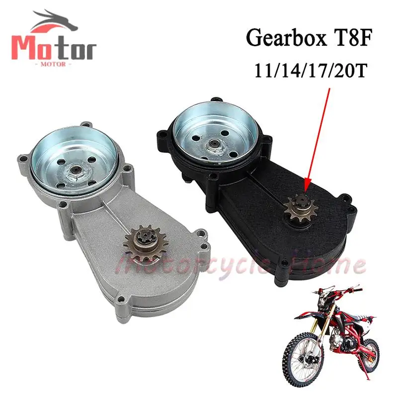 T8F 11/14/17/20 Tooth  43CC 47CC 49CC Dual Chain Clutch Gear Box Black Mini Moto Pit Dirt Bike Quad ATV Buggy Go kart