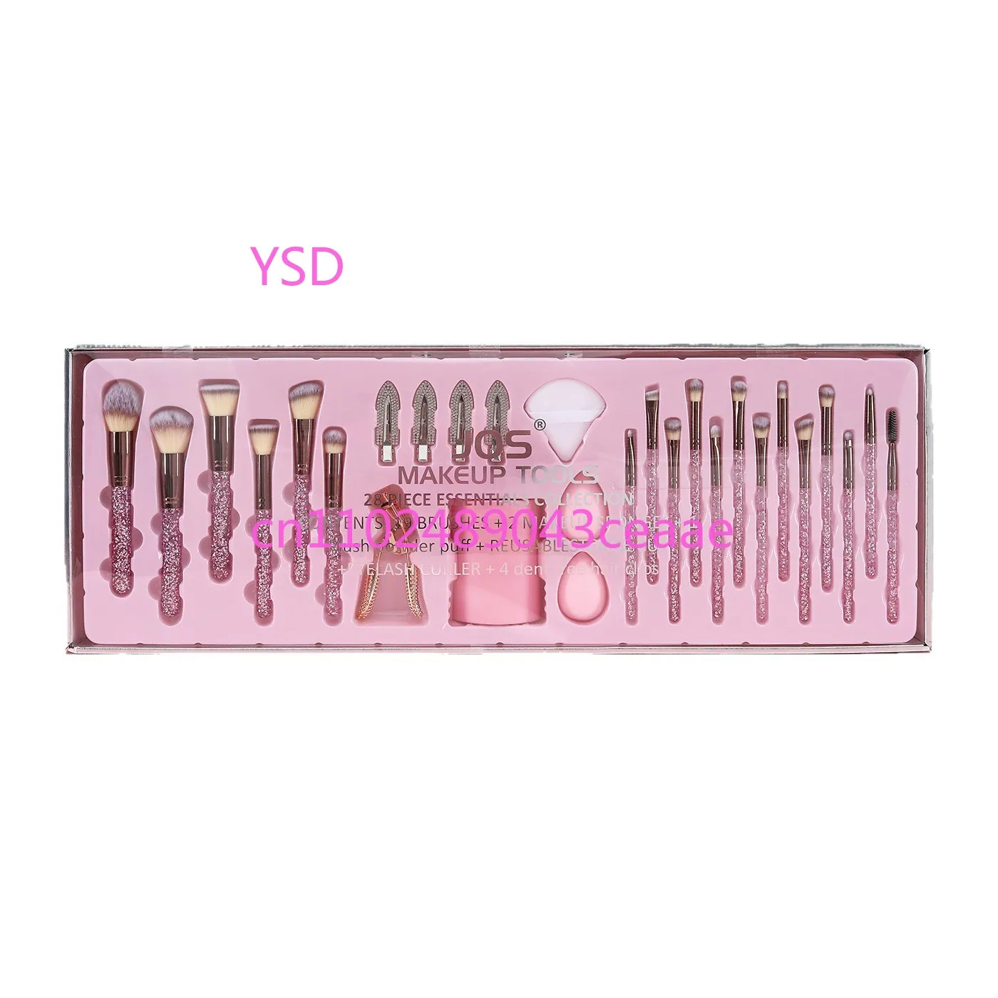 

28-Piece Diamond & Crystal Makeup Brush Set - Premium Sparkle Cosmetic Brushes Kit