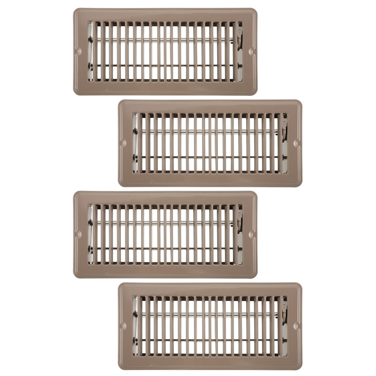 4Pcs Standard Size Floor Vent Covers 4x10 Heavy Duty Metal Air Conditioner Vent Cover Adjustable Louvers Residential Floor