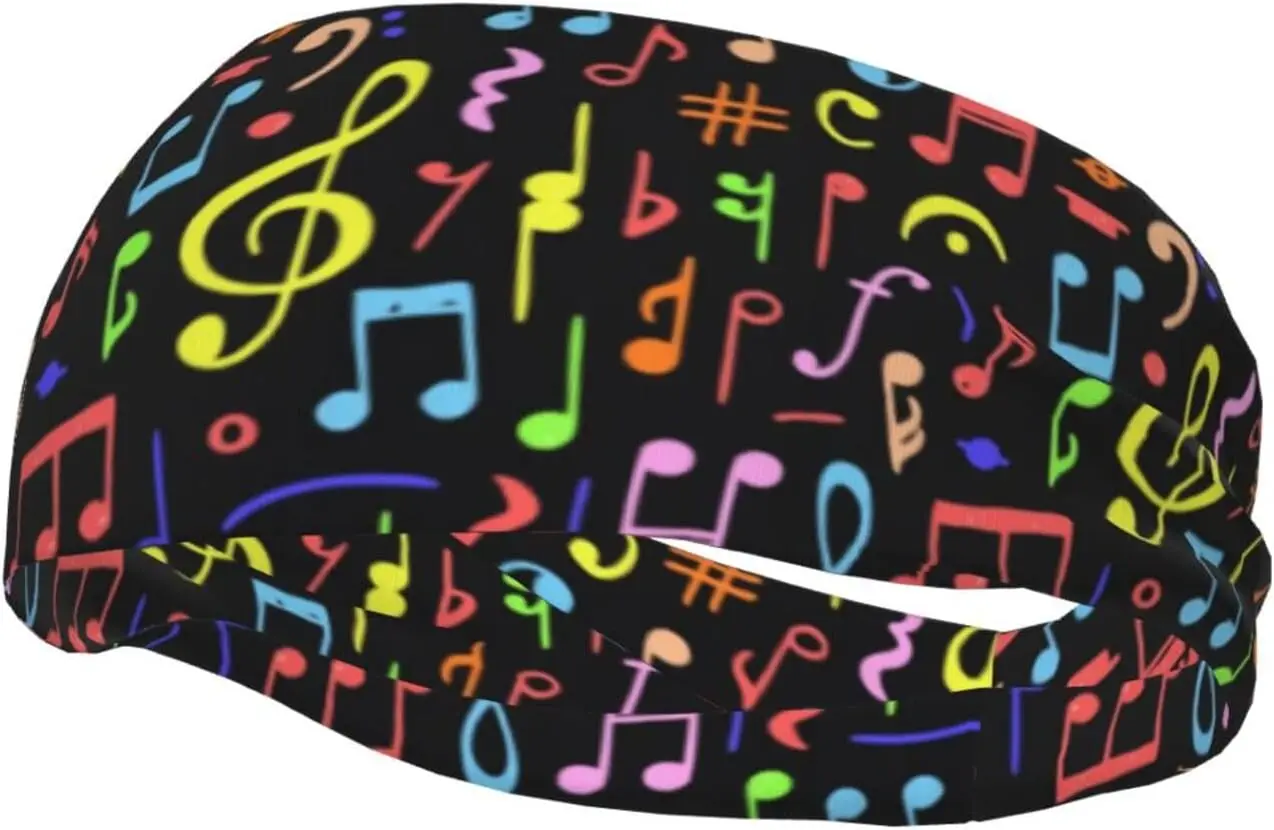 

Musical Music Note Headbands Non Slip Sweatband Fashion Summer Hair Bands for Tennis,Basketball,Running,Gym,Working Out