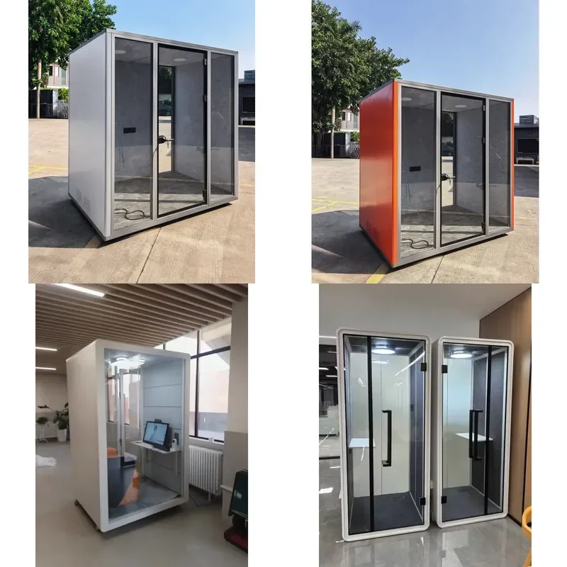 Portable Soundproof Room Movable Silent Conference Booth Indoor Acoustic Pod for Flexible Workplace Use