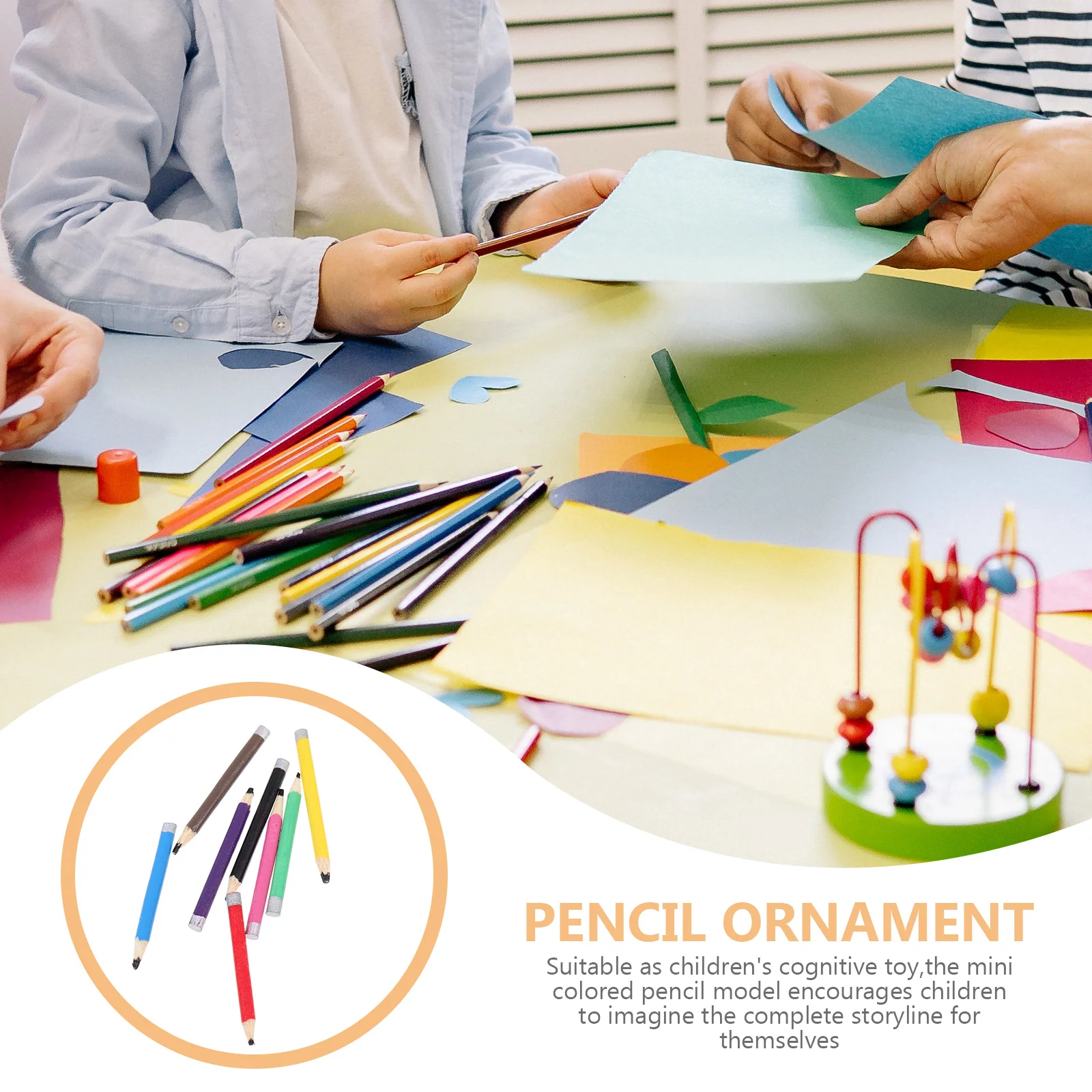 

8Pcs Mini Colored Pencil Decor Miniature House Adorns Photography Props Creative Play Succulent Terrarium Ornament