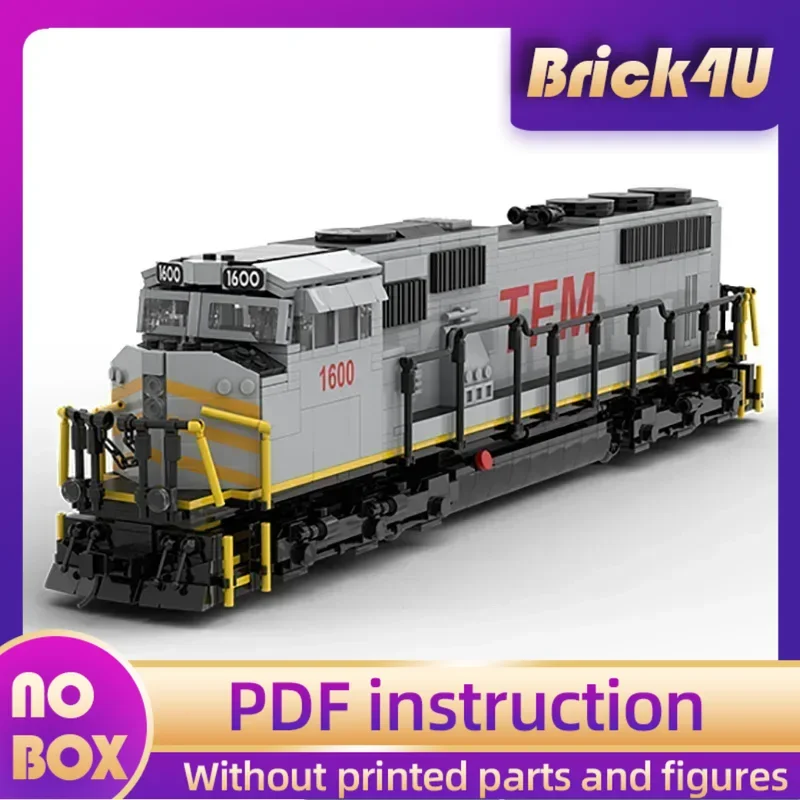 Moc Building Blocks TFM SD70MAC Model Locomotive Technology Bricks DIY Assembly Train Mechanical Tools Toy Gift