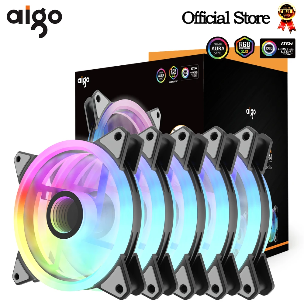 Вентилятор Aigo AF12 для ПК, 120 мм, Rgb, 4 контакта, 12 см