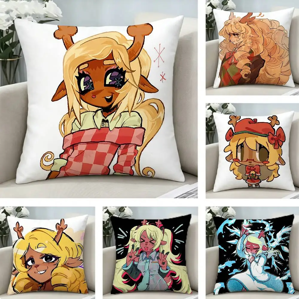 Deltarune N-Noelle Holiday  Pillow Case Pattern Printed Pillowcase For Living Room Sofa Cushion Cover