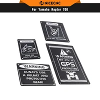 NiceCNC insignias de advertencia para Yamaha RAPTOR 700 700R 2013-2024 YFZ450R 2014-2024 etiquetas de advertencia de guardabarros etiquetas adhesivas en inglés