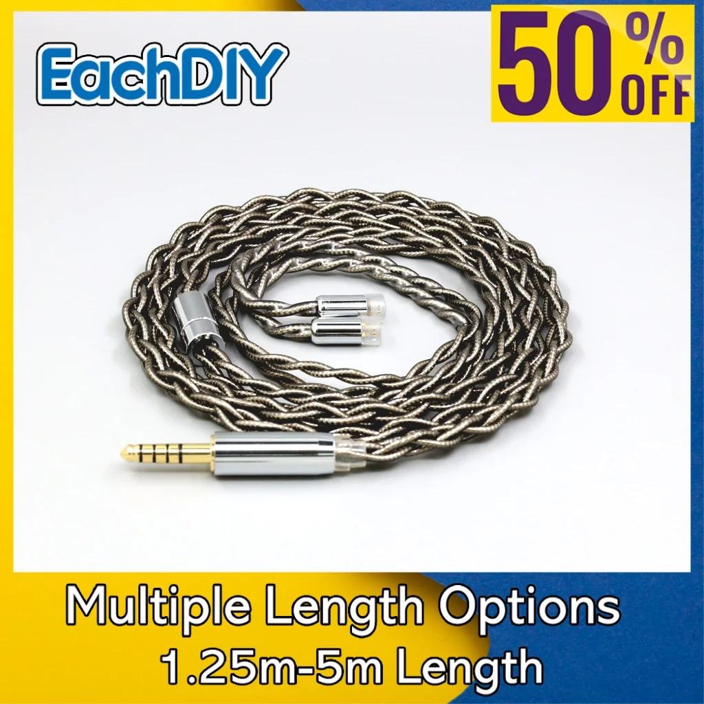 

99% Pure Silver Palladium + Graphene Gold Earphone Shielding Cable For Sennheiser IE8 IE8i IE80 IE80s Metal Pin LN008202