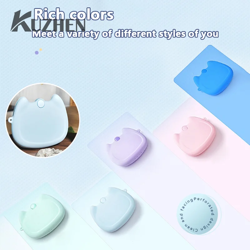 1pc Silicone Denture Tray Box Dental Orthodontic Braces Retainer Case Vent Holes Dental Denture Box ​False Teeth Protective Case