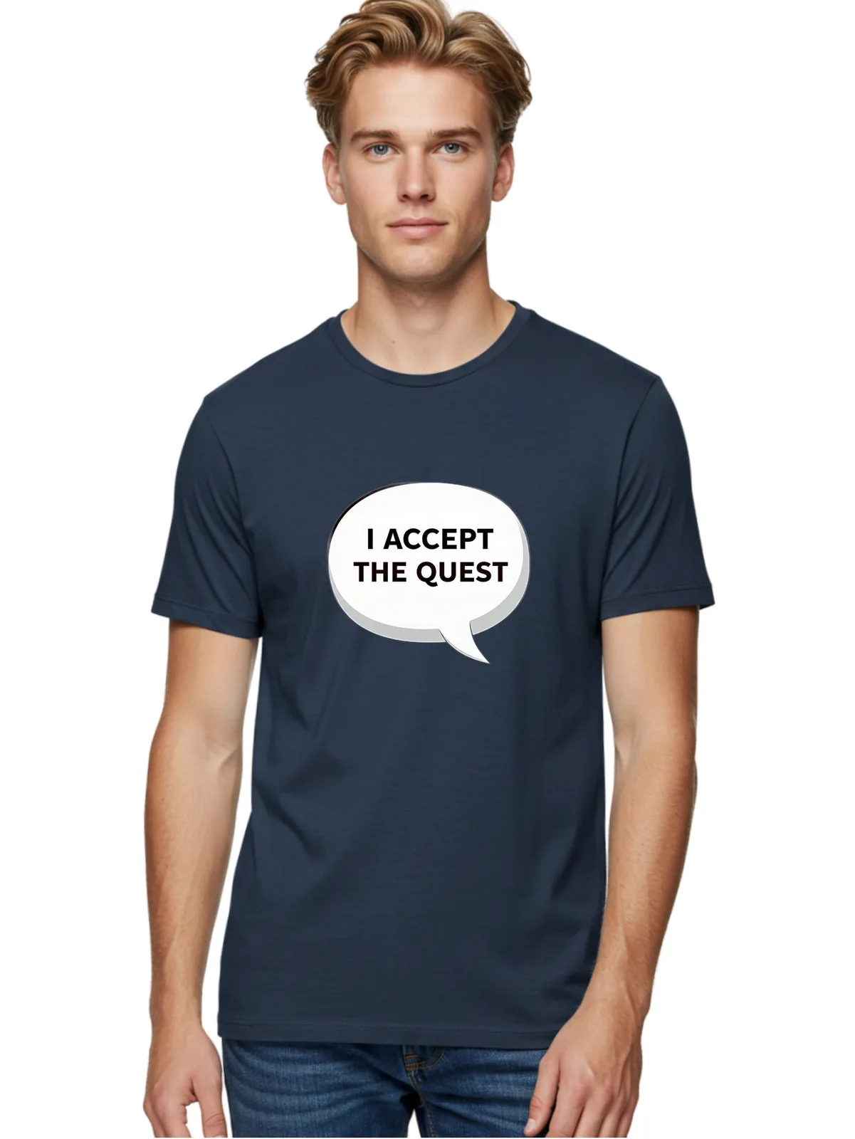 I-Accept-The-Quest-3 T-shirt graphique pour homme, 100% coton, vêtements d'été décontractés
