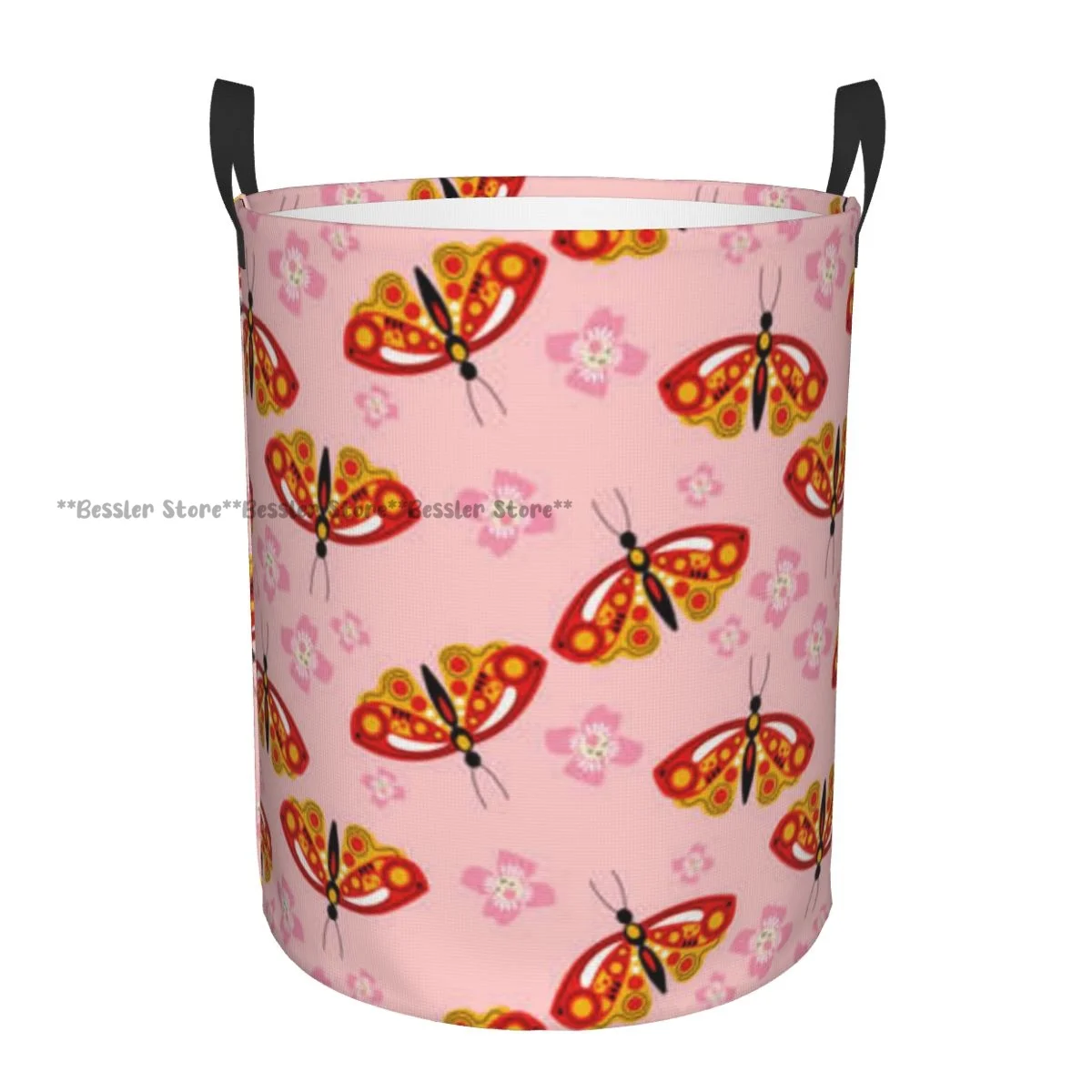

Butterflies Pattern Waterproof Storage Bag Household Dirty Laundry Basket Folding Clothes Organizer