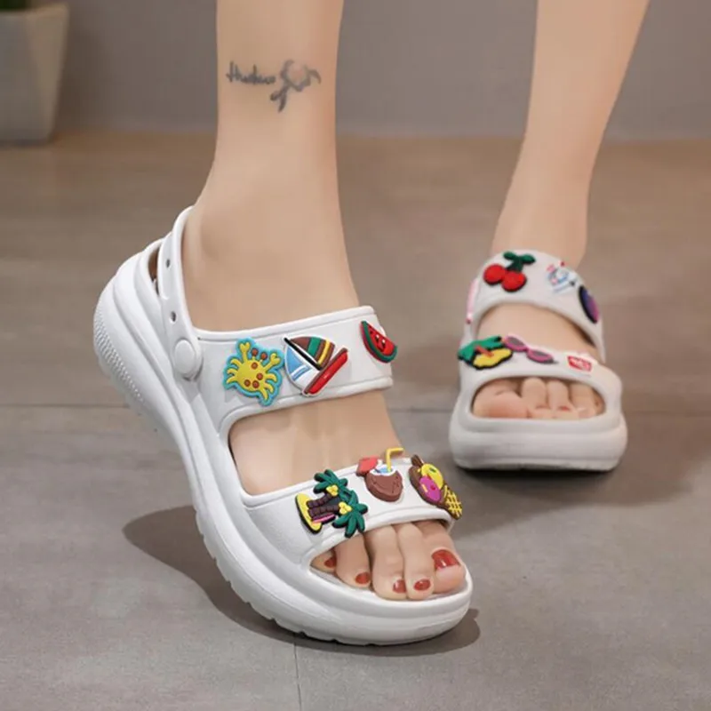 

Chunky New Casual Sandals for Women Summer Clogs Women's Sandals Thicken EVA Beach Slippers 2023 Fashion Soft Sole Cute Sandals